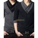 Pack of 2 Stylish Multicolor Cotton V-Neck Button T-Shirts