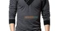 Pack of 2 Stylish Multicolor Cotton V-Neck Button T-Shirts