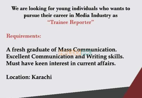 We are Hiring.Career in Media industry As(Trainee REPORTER)TV Channel Jobs Apply Now