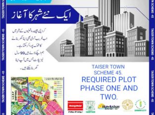 Taiser town scheme 45 sale purchase ka liya rabta kare