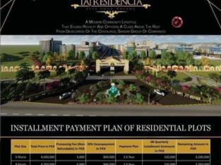 TAJ RESIDENCIA.5 7 10 12 marla 1 Kanal Plots Two Years Easy Installments