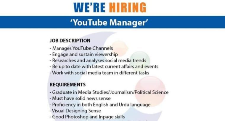 Social Media Manager JOB in News Channel.Apply Now