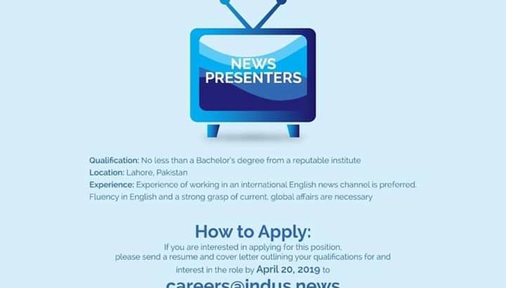 JOBS | Indus News Channel English.Apply Now
