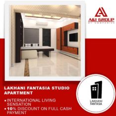 Fully Furnished Studio Apartments.Lakhani Fantasia On Easy Installment