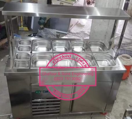 Open salad bar.Restaurant Equipment