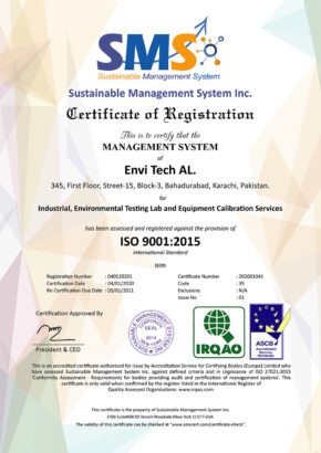 Envi Tech Al Successfully Qualifies Received Certificate of ISO 9001:2015