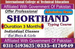 Shorthand Stenograhper Course in Peshawar Bannu