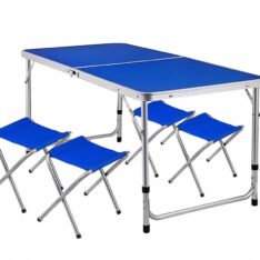 Folding Picnic Table With 4 Benches
