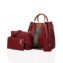 Delicacy 4 Pcs Wine Red Luxury Handbag Set For Ladies