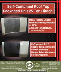 Self-Contained Roof Top Packaged Unit 25 Ton Hitachi