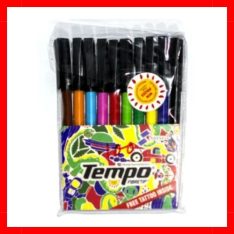 Tempo Fiber Tip Marker Set 10 Colour