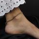 Elegant Gold-Plated Leaf Chain Anklet