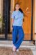 Deep Royal Blue Wide-Leg Trousers