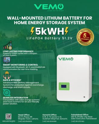 VEMO 5kWh Lithium Battery — perfect for home & solar backup!