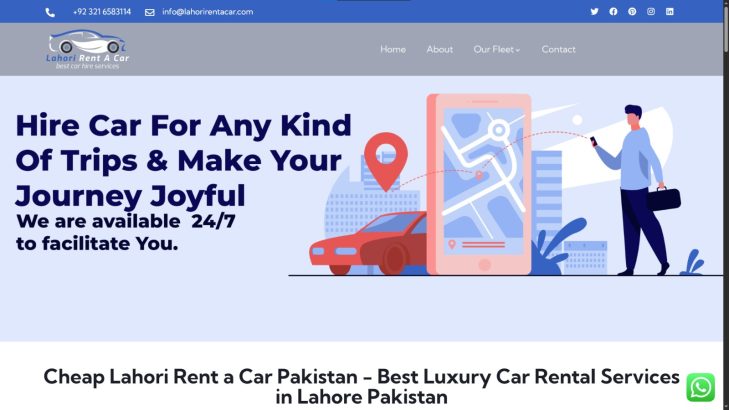 Rent a Car in Pakistan’s Website On Sale